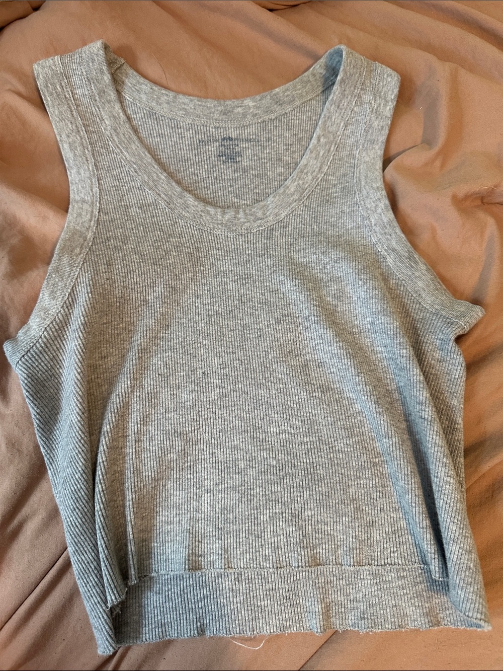 Brandy Melville Light Gray Ribbed Scoop Tank